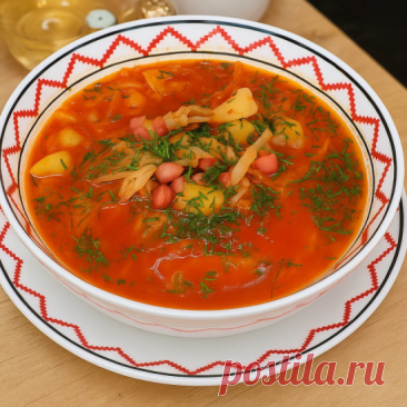 Постный борщ с фасолью. Настолько вкусный, что никто не поймёт, что он без мяса!