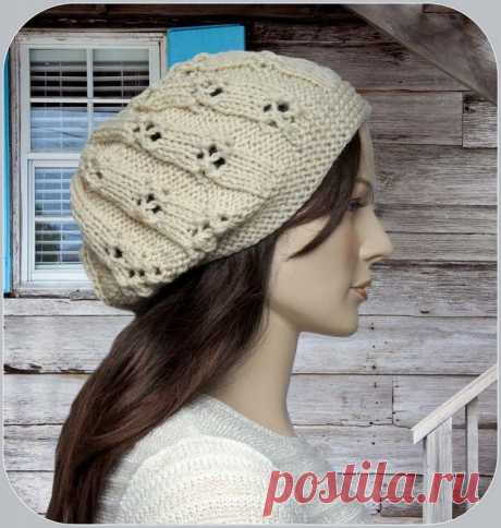 Вязание осенней шапки фасонной резинкой. | Мастерская вязания и рукоделия Елены Мачуской Пульс... Если вязать эту шапочку из более тонкой полушерсти , то она может быть и весенней, тем более что для её вязания взят ажурный узор.