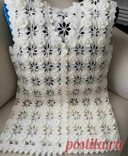 Crochet Floral Women Vest Sweater Free pattern step by step – PAPAR NEWS