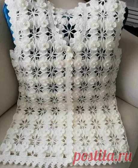 Crochet Floral Women Vest Sweater Free pattern step by step – PAPAR NEWS