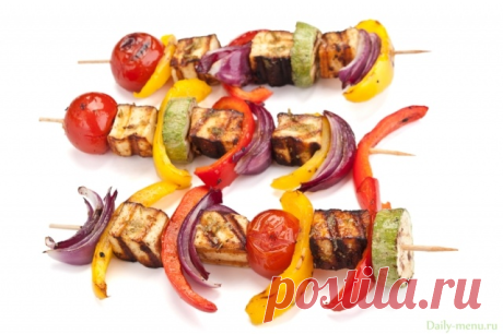 Шашлык из индейки с овощами 
