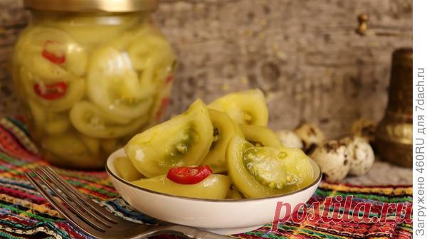 Закуска из зеленых помидоров с чесноком и перцем чили на зиму. Пошаговый рецепт приготовления с фото