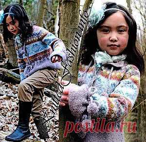 Жаккардовая кофточка для девочки - KnittedFashion.info - Модное Вязание