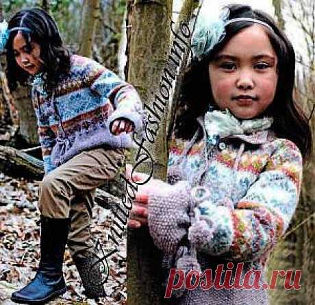 Жаккардовая кофточка для девочки - KnittedFashion.info - Модное Вязание