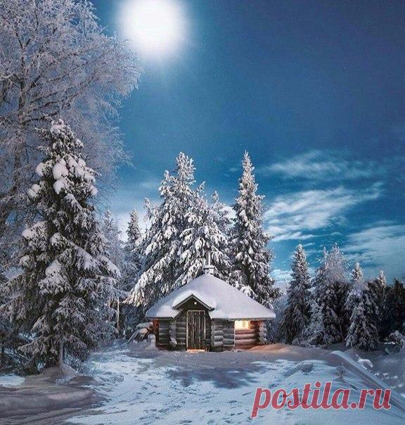 Зимний вечер в Финляндии