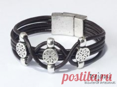 Leather and rings braided Bracelet | Bracelets