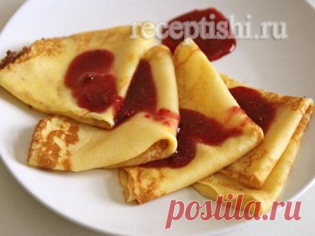 Тоненькие блинчики | Кулинарные рецепты с фото на Рецептыши.ру