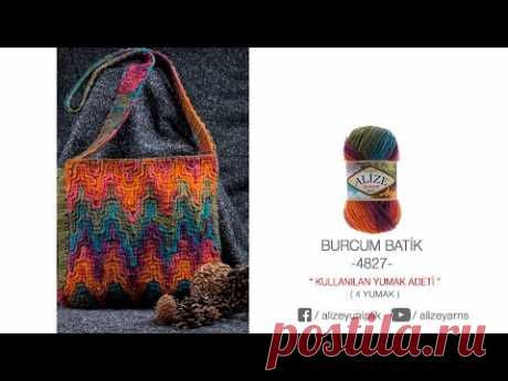 Alize Burcum Batik ile Çanta Yapımı-Making Bag with Alize Burcum Batik
