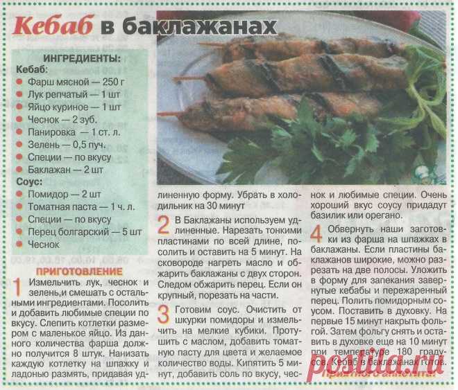 Кебаб в баклажанах