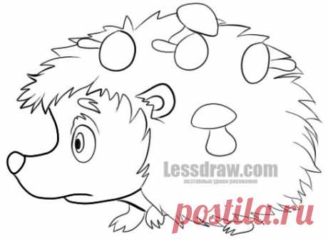 Как нарисовать ежика поэтапно | ❤Lessdraw❤