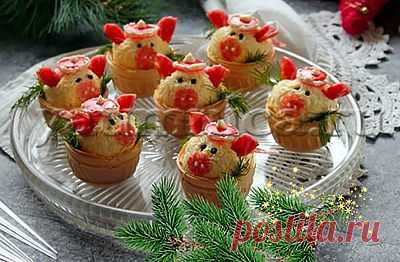 Простая и вкусная холодная закуска с колбасой в тарталетках – пошаговый фото рецепт