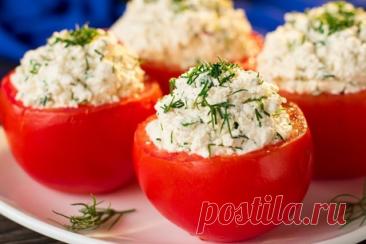 Фаршированные помидоры с сыром на праздник — Домашняя кулинария