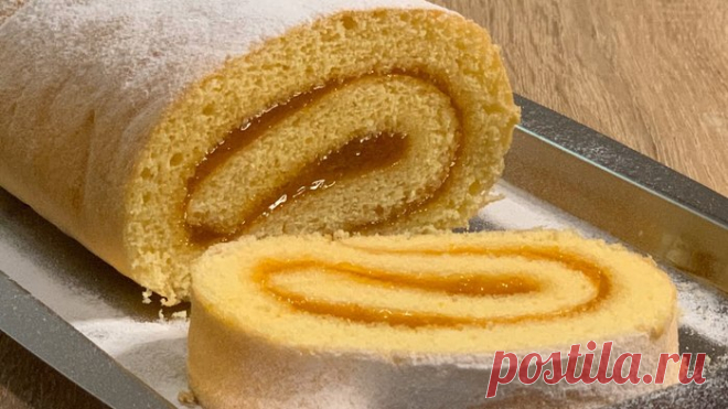 Рулет бисквитный c вареньем (вкус по ГОСТу)– Biskuitrolle