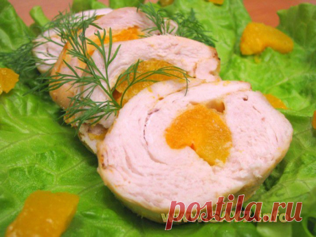 Куриное филе, фаршированное абрикосами и сыром