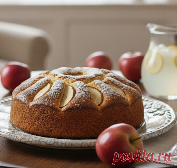 Сметанный яблочный пирог