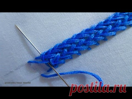 Basic Hand Embroidery Part - 41 | Plaited Braid Stitch