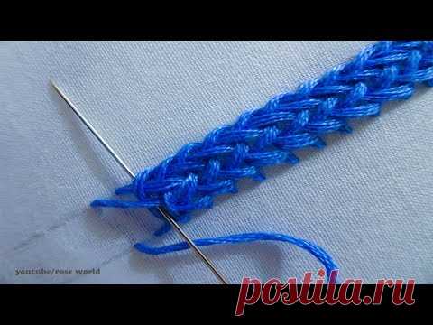 Basic Hand Embroidery Part - 41 | Plaited Braid Stitch
