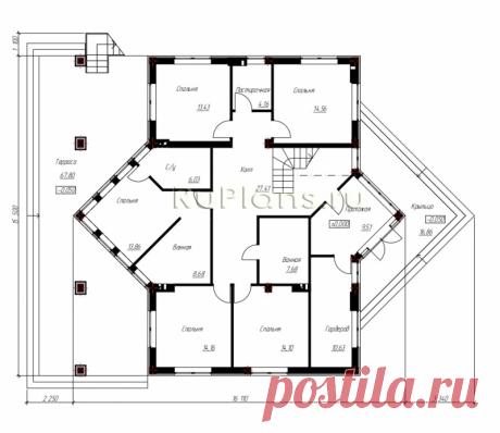Проект уникального одноэтажного дома с мансардой Rg5030