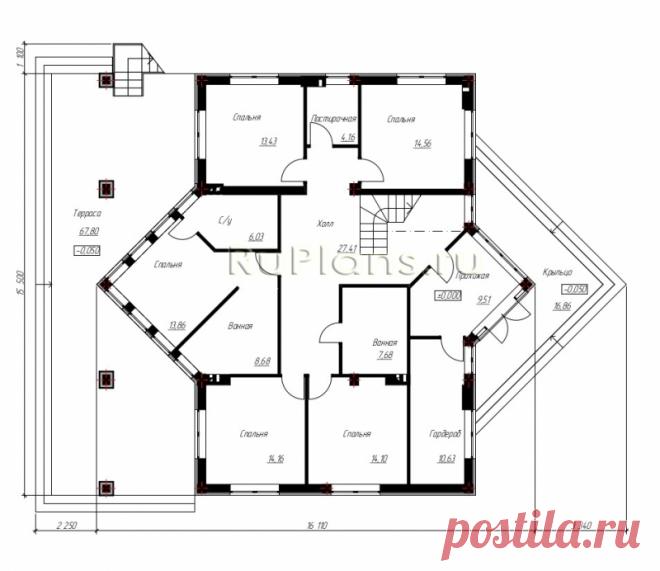 Проект уникального одноэтажного дома с мансардой Rg5030