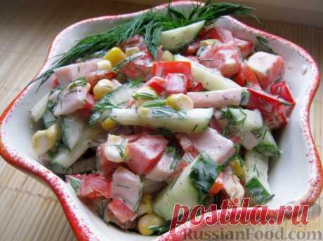 Рецепт: Салат "Парижель" с копченой курицей на RussianFood.com