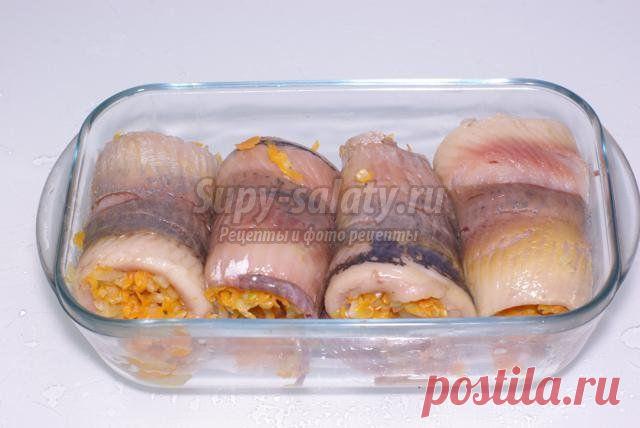 Рольмопсы из сельди с маринованной морковью. Рецепт с пошаговыми фото