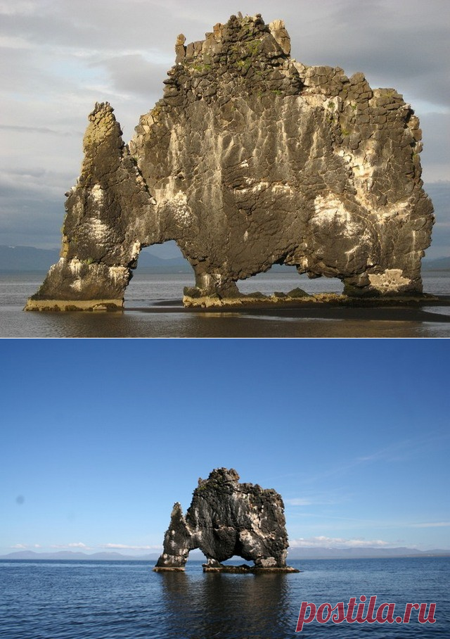 Скала Хвицеркур, северная Исландия.