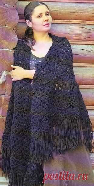Кружевная шаль крючком