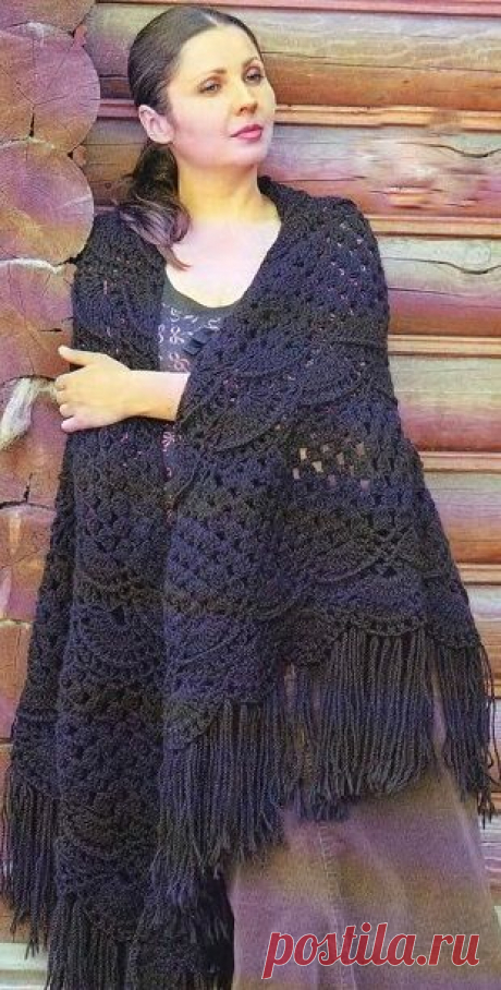 Кружевная шаль крючком
