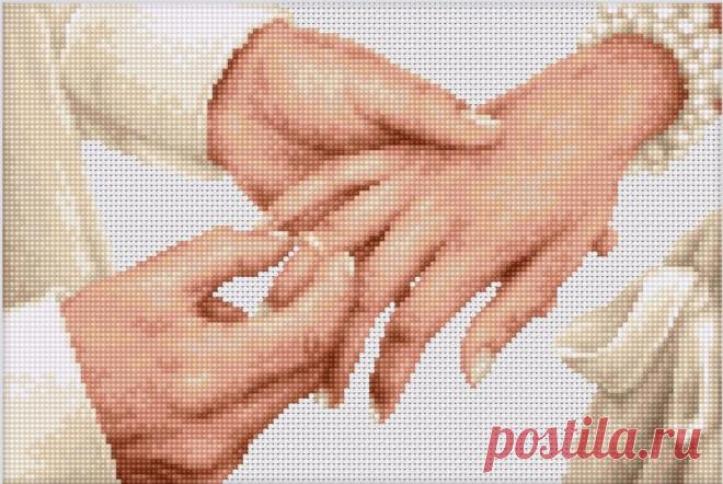 Вышивка свадебная метрика Навсегда. Красивая схема для вышивки свадебной метрики. |