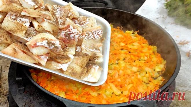 Тушеная Треска под маринадом.