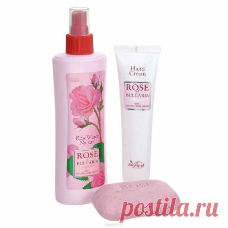 Rose of Bulgaria Подарочный набор №2: натуральная розовая вода, мыло с частицами лепестков роз, крем для рук - купить, цена rose of bulgaria подарочный набор №2: натуральная розовая вода, мыло с частицами лепестков роз, крем для рук в каталоге Наборы от интернет-магазина OZON.ru