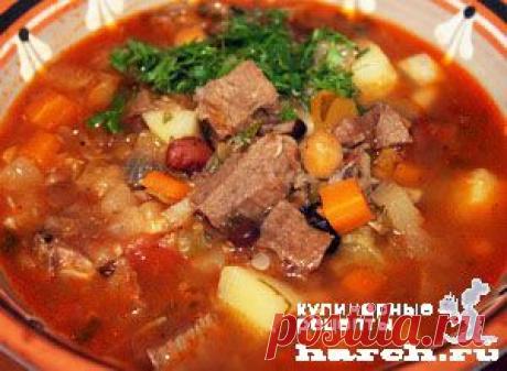 Густой овощной суп с мясом и бобовыми “Харира”
