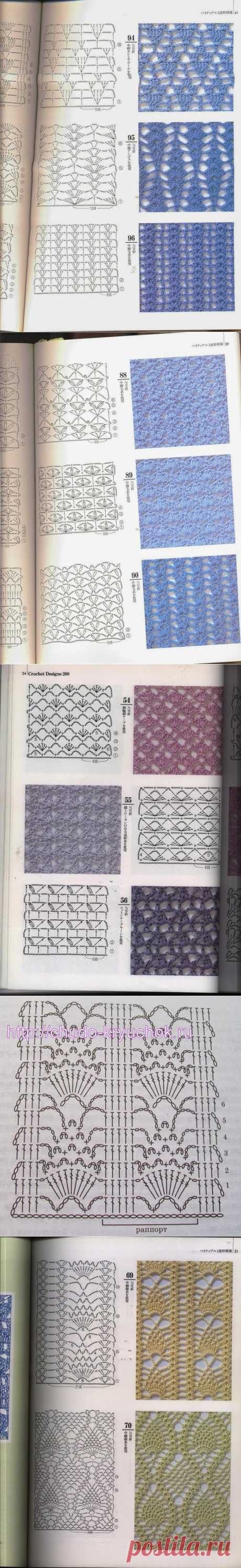 Irish crochet &amp;: Несколько схем ажура и ананасов