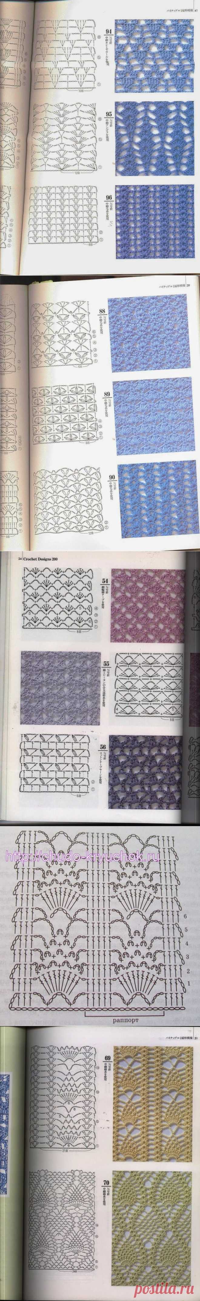 Irish crochet &: Несколько схем ажура и ананасов