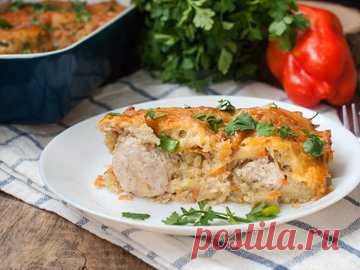 Картофельная запеканка с фрикадельками - рецепт с фото пошагово
