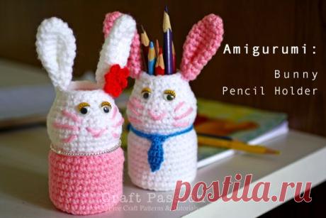 Bunny Pencil Holder - Free Amigurumi Pattern