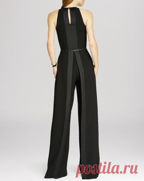 HALSTON HERITAGE Sleeveless Wide Leg Jumpsuit | Bloomingdale's
