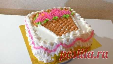Торт КОРЗИНА С ЦВЕТАМИ Как украсить торт кремом CART cake with flowers Торт КОРЗИНА С ЦВЕТАМИ. Как украсить торт кремом. Торт на юбилей. Cake basket with flowers. How to decorate cream cake. Cake anniversary. Канал моей доченьки...