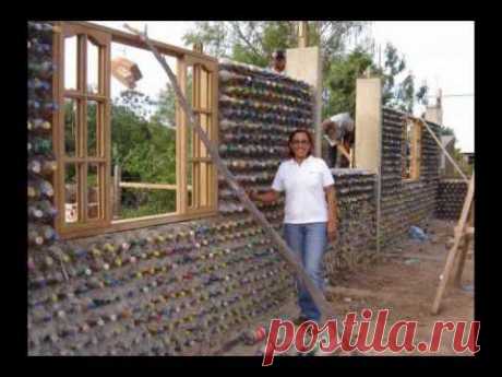 Construcciones o casas de PET botellas de plastico en el papelote tv de Villaflores, chiapas pet - YouTube