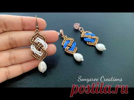 Braided Beaded Earrings || Herringbone earrings || Simple & Fun to make