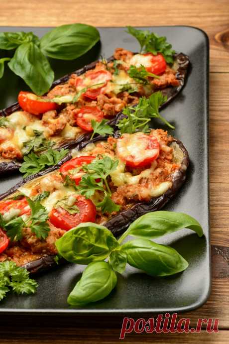 Баклажаны, запеченные с фаршем, черри и сыром рецепт с фото пошагово