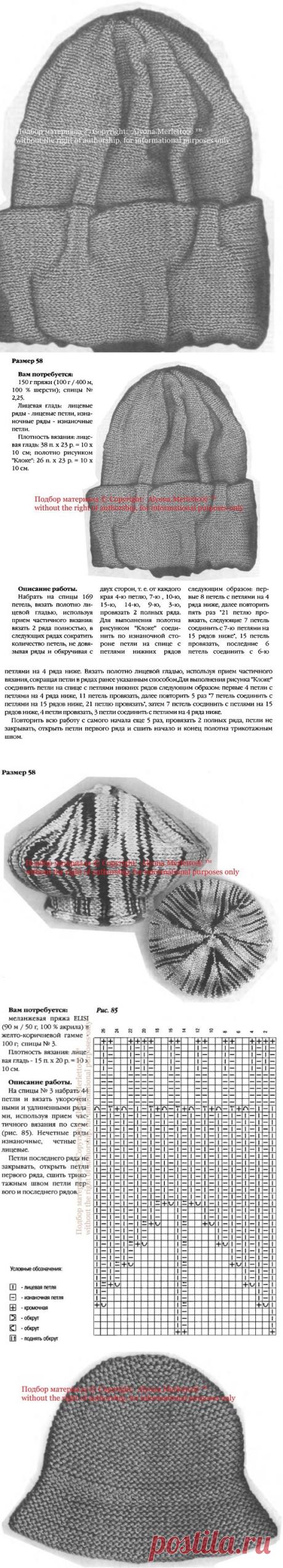 Вяжем шапочки на спицах и крючкомм ОЧЕНЬ ПОДРОБНОЕ ПОСОБИЕ
