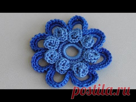Как вязать цветок. УРОК ВЯЗАНИЯ.Вязаные крючком цветы. How to crochet flower - YouTube