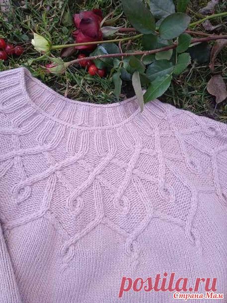 Джемпер спицами с круглой кокеткой - Вязание - Страна Мам