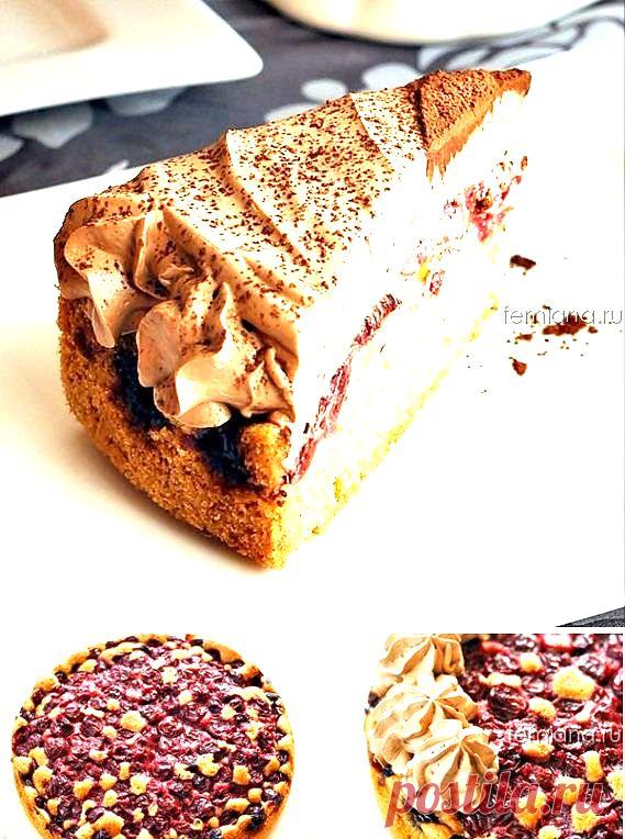 Вкусный вишневый пирог-торт с кофейно-шоколадным кремом | FEMIANA