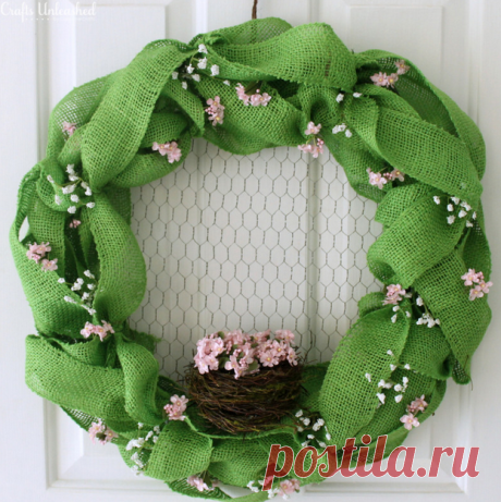 Весенний венок из мешковины. Нежная идея к Пасхе . Милая Я
