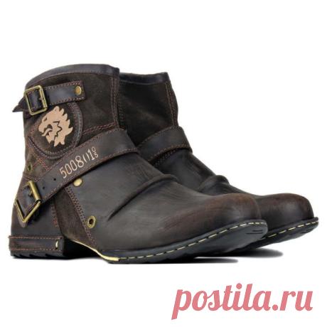 Винтажные мужские ботинки Martin, дышащие кожаные ботинки на низком каблуке - cotosen.com
