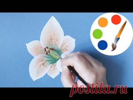 How to Paint a Lily, paint a flower, Onestroke, irishkalia