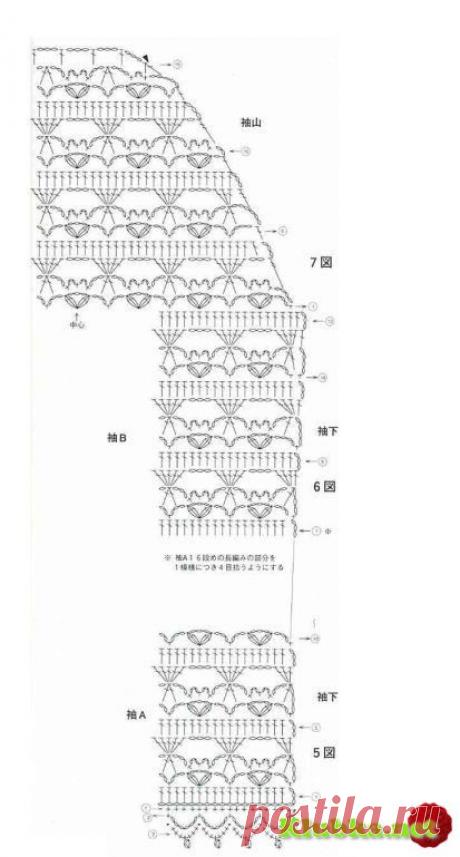 Ажурный жакет крючком. / Вязание крючком / Женская одежда крючком. Схемы.
