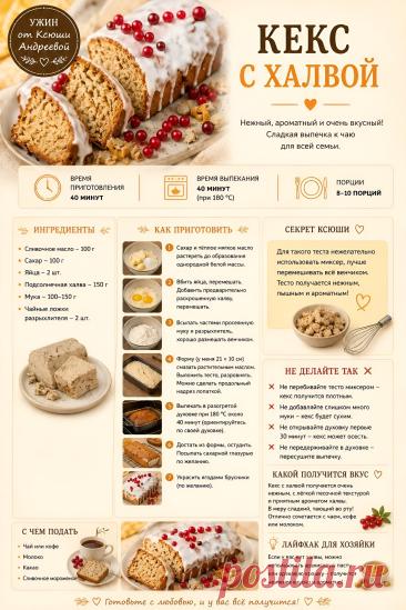 Кекс с халвой